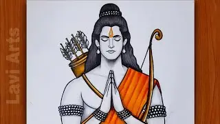 How to draw bhagwan Shree Ram | Lord Shree Ram drawing ( Easy step by step) | Ramanavi drawing