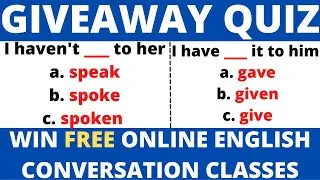 Giveaway Grammar Quiz | Win FREE Online English Masterclass-Live Lessons With Tutors. #LearnEnglish