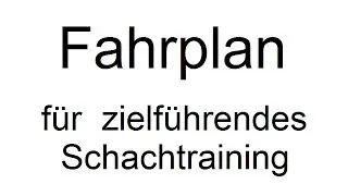 Fahrplan f&uuml;r zielf&uuml;hrendes Schachtraining