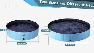 iPettie Foldable Dog Pool/Collapsible Dog Pool/Dog Swimming Pools for Large Dogs/Summer Cats & Kids