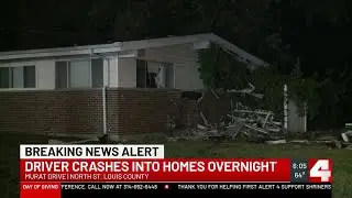 Driver arrested after crashing into two homes overnight in north St. Louis Co.