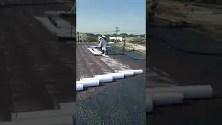 Monolithic Roofing Solutions Laying 35 Rolls Of Polyester Fabric Membrane