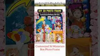 Birthday ke liye 3D Miniature Box Photo Frame | Easy DIY Gift Idea 🎂 | ArtyVik by Advik #shortfeed