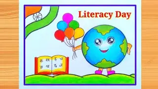 International Literacy Day Poster drawing easy / World Literacy day poster / Literacy Day Poster