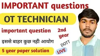 DOTT MAHAMAIRATHAN LIVE CLASS. OT technician most important questions answer.