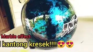 Cat helm motif abstrak, cat helm ink topi motif abstrak