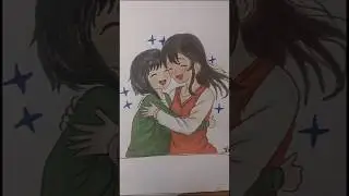 two best friends drawing 💕 #friendship #bestie #friendsdrawing #art