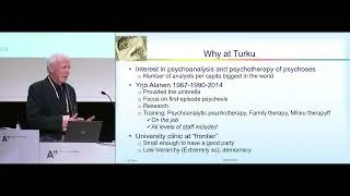 Need Adapted Care for Psychoses - Present and Future, plenary by Klaus Lehtinen