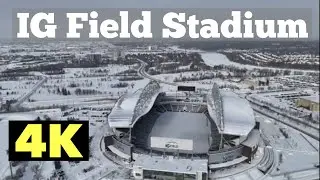 Drone Footage of IG Field Stadium | Winnipeg Manitoba | Jan 19 2024