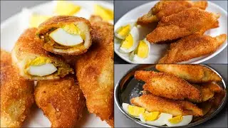 Bread Onion Egg Samosa Recipe | Crispy Onion Egg Bread Wrap | Bread Egg Snacks Recipe | N'Oven Foods