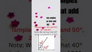 Learn Angles Fast #2 #mathsshorts #youtubeshorts #viral Complementary and supplementary angles #math
