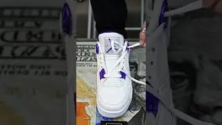 How to lace Nike Air Jordan 4 Retro Purple Metallic 💜🤨