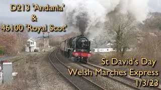 Regulator In The Roof - 46100 'Royal Scot' & D213 'Andania' - Welsh Marches Express - 1/3/23
