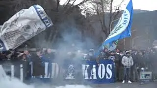Derby: tifosi del Prato e sindaco salutano la squadra alla partenza per Pistoia