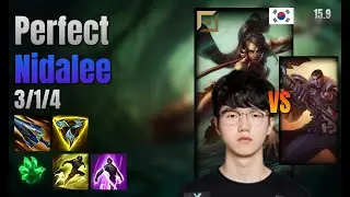Perfect Top Nidalee vs Jayce lol KR solo rank Full Game 15.9 | 퍼펙트 니달리 vs 제이스