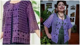 ¿Cómo tejer una torerita - chaqueta a Crochet? AMAPOLA🪻🌸Sin costuras. Todas las tallas, paso a paso