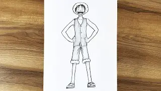How To Draw Monkey D Luffy from One Piece || Luffy drawing full body