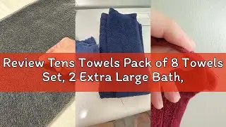 Review Tens Towels Pack of 8 Towels Set, 2 Extra Large Bath, 2 Hand, 4 Washcloths, 100% Cotton, Ligh