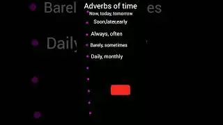 ADVERBS OF TIME #adverbinenglish #shorts @seemachavan8273