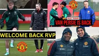 Van Persie spotted back to Manchester United training ground teaching Hojlund and Marcus Rashford 🔥😍