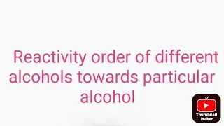 Reactivity order of diff alcohol towards particular halogen acid