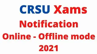 CRSU Latest notice Exams 2021