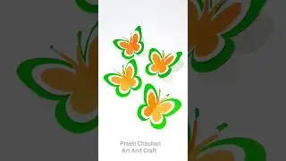 How To Make Tricolor Paper Butterfly | Independence Day Craft Ideas | Tricolor Paper Crafts #shorts