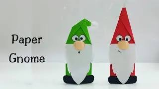 How To Make Easy Paper Christmas Gnome / Christmas Craft Ideas / Paper Craft Easy