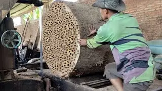GIANT WOOD CUTTING SKILL AS A LUXURY FURNITURE MATERIAL! EXTRAORDINARY TECHNIQUE 