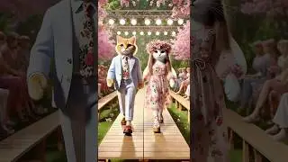 This Cat Wedding Takes an Unexpected Turn #Catwalk #CuteCat #FunnyCat #CatLover #SquidGame #Wedding