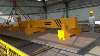 Our #magnetic  #lifting  #beam  for 10 tons #steel  #plate .