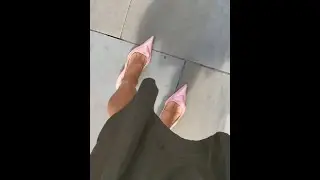 2021 PINK TRIANGLE LEATHER HEEL POINTY TOE SLINGBACK PUMPS KITTEN HEEL / NICEPAIRS