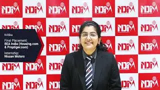 NDIM Placement | Kritika Placed at REA India (Housing.com & Proptiger.com) | NDIM Top PGDM / MBA |