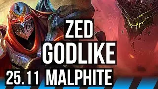 ZED vs MALPHITE (MID) | 15/2/10, 48k DMG, Godlike | KR Master | 25.11