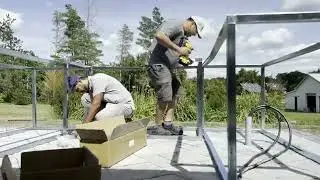 Custom Outdoor kitchen with steel tube frame