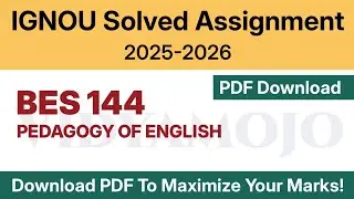 IGNOU BES 144 Solved Assignment 2025-26 PDF Download | IGNOU BEd 1st Year Assignment