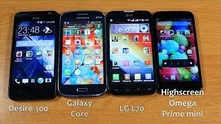 LG L70 vs Samsung Galaxy Core vs HTC Desire 300 vs Highscreen Omega Prime mini