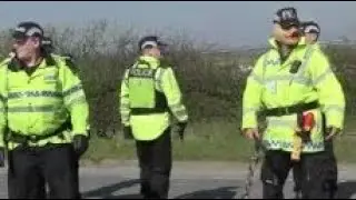 Happy Mondays BEZ  @ ANTI FRACKING BLACKPOOL - POLICE BRUTALITY #WeSaidNo