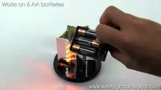Rotating LED Beacon, Battery Operated, Remote Control, Amber