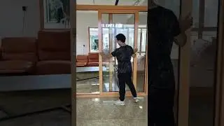 Solid wood lift and sliding door with double glass