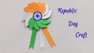 DIY Republic Day Craft Ideas | 26 January Badge Making Idea | Tricolour Badge Making At Home #army 