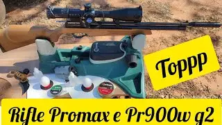 RIFLE PROMAX 5.5 AGRUPAMENTO A 25M E 40M COM  PR900W G2 E LUNETA DISCOVERY 6-24X50 FFP