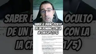 Saber el due&ntilde;o oculto de un dominio con la IA chatGPT (1/5)