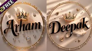 New 3D Black Text With Round Gold Cicrle Logo Design ✨ Name Dps | 3D Name Dps Ideas Prompt Free #dpi