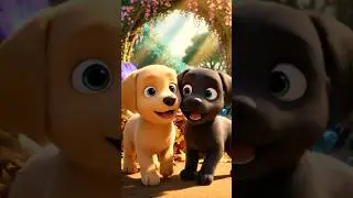 3D Animated Puppies Chase Butterflies in Garden! 🐾 #puppyfunnyvideo #cutedogs #puppy