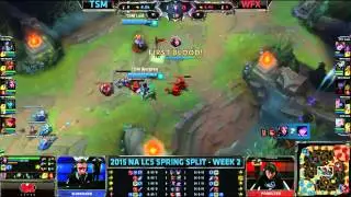 TSM Lustboy & Santorin amazing gank on WFX Pobelter | S5 LCS W02 D04 | Team Solomid vs. WinterFox