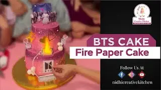 BTS Cake | Fire Paper Cake | 3D Cake | Nidhi Creative Kitchen | Cake Tutorial