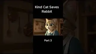 kind cat save rabbit part 3  #animalrescue #animalstory #catsavesrabbit #cuteanimals #heartwarming