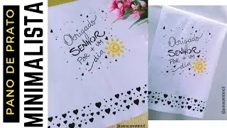 PANO DE PRATO MINIMALISTA - LINDA ESTAMPA COM STENCIL  #panodepratominimalista #panominimalista