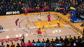 NBA LIVE 19 - Houston Rockets vs Golden State Warriors - CPU SIM Full Game PS4 PRO - HD